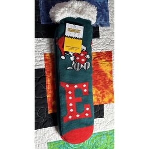 Snoopy Peanuts Chunky Faux Fur Sherpa Lined Socks Non-Slip One Size Fits Most